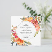 Invitation Fleur peinte Moderne ÉLÉGANT Rustique (Debout devant)