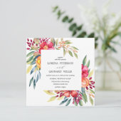 Invitation Fleur peinte Moderne ÉLÉGANT Rustique carré (Debout devant)