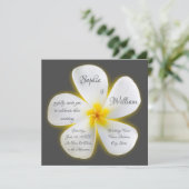 Invitation Fleur Plumeria blanche Carré moderne, Mariage (Debout devant)