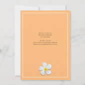 Invitation Fleur Plumeria blanche Coucher de soleil doré, Sau (Dos)