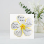 Invitation Fleur Plumeria Blanche, Jaune, Douche Couples, (Debout devant)