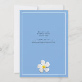 Invitation Fleur Plumeria Blanche, Plage Tropicale, Économise (Dos)