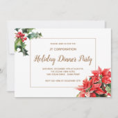 Invitation Fleur Poinsettia Fête de Noël d'entreprise (Devant)