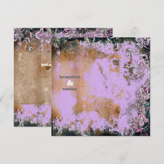 Invitation Fleur pourpre rustique de la CHROMATOGRAPHIE (Devant / Derrière)