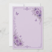 Invitation Fleur Princesse Rose 16 ans Argent Violet (Dos)