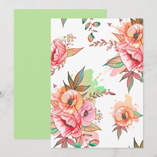 Invitation fleur printanière (Devant / Derrière)