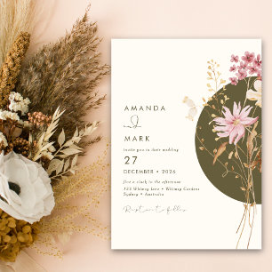 Invitation Fleur printanière estivale automnale fantaisiste s