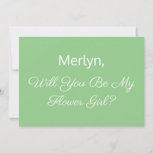 Invitation Fleur Proposition Sage vert minimal Mariage (Devant)