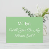 Invitation Fleur Proposition Sage vert minimal Mariage (Debout devant)