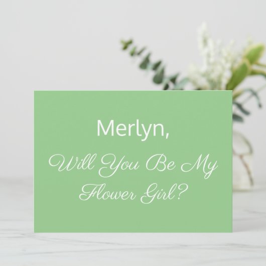 Invitation Fleur Proposition Sage vert minimal Mariage (Debout devant)