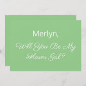 Invitation Fleur Proposition Sage vert minimal Mariage (Devant / Derrière)