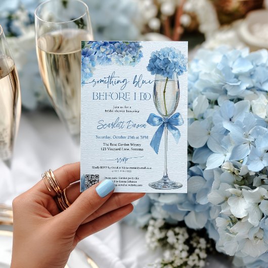 Invitation Fleur Quelque Chose de Bleu Avant de Faire Enterre