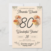 Invitation Fleur radiante 80e anniversaire Jubilé (Devant)