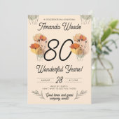 Invitation Fleur radiante 80e anniversaire Jubilé (Debout devant)