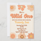 Invitation Fleur Rétro Wild One (Devant)