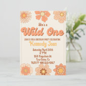 Invitation Fleur Rétro Wild One (Debout devant)