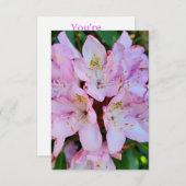 Invitation Fleur Rhododendron rose (Devant / Derrière)