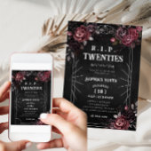 Invitation Fleur RIP 20s 30e anniversaire Mort à ma jeunesse