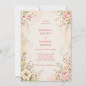 Invitation Fleur Romantique Douce (Devant)
