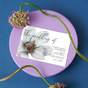 Invitation Fleur ・ Romantique Moderne Floral ・ Élégant Script