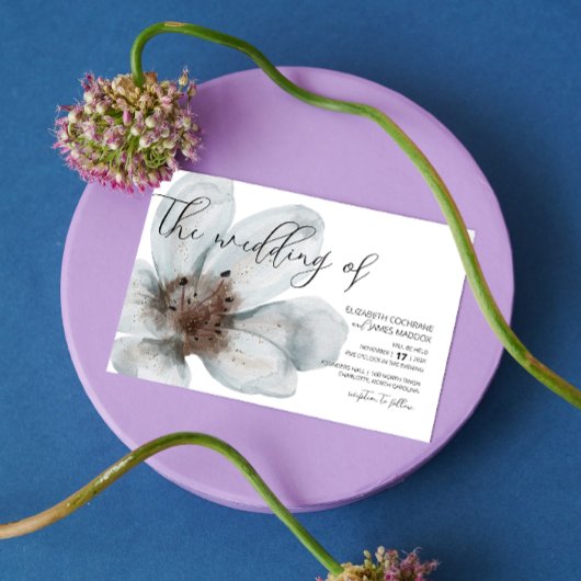 Invitation Fleur ・ Romantique Moderne Floral ・ Élégant Script