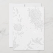 Invitation Fleur romantique noire blanc Mariage blanc (Dos)