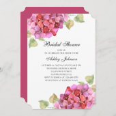 Invitation Fleur romantique rose. Fuchsia florale (Devant / Derrière)