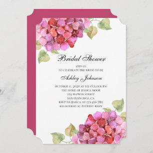 Invitation Fleur romantique rose. Fuchsia florale