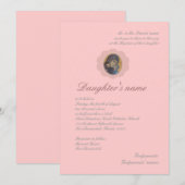 Invitation Fleur rose (Devant / Derrière)