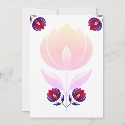 Invitation Fleur rose (Devant)