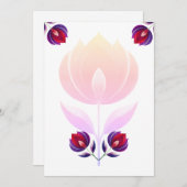 Invitation Fleur rose (Devant / Derrière)
