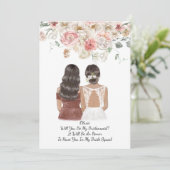 Invitation Fleur rose (Debout devant)