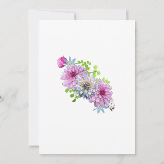 Invitation Fleur rose 40e fête d'anniversaire (Dos)