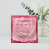 Invitation Fleur rose 80e anniversaire (Debout devant)