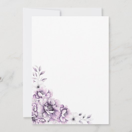 Invitation Fleur rose 85e fête d'anniversaire (Dos)