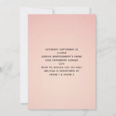 Invitation Fleur rose avec Baby shower élégant Diamond Tiara (Dos)