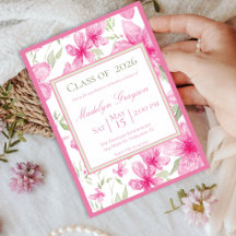 Fleur rose | Azalée aquarelle | Remise de diplômes