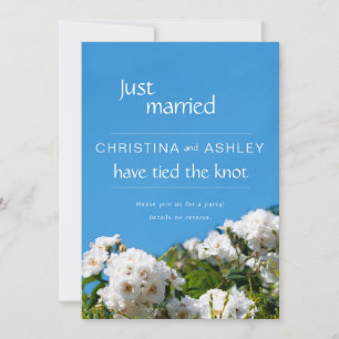 Invitation Fleur rose blanche juste mariée