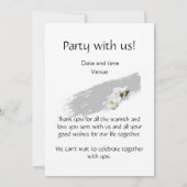 Invitation Fleur rose blanche juste mariée (Dos)