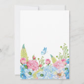Invitation Fleur rose bleue fleur fleur fleur anniversaire pa (Dos)