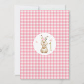 Invitation Fleur rose Bunny Or Bunny un premier anniversaire (Dos)
