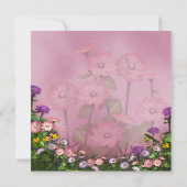 Invitation Fleur rose Champ N'importe quel nombre Anniversair (Dos)