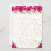 Invitation Fleur rose chaud foncé Peau foncée Princesse Anniv (Dos)