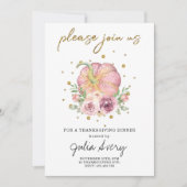 Invitation Fleur rose Citrouille de Thanksgiving (Devant)