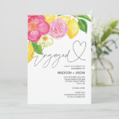 Invitation Fleur rose d'été et Fête du citron (Debout devant)