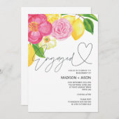 Invitation Fleur rose d'été et Fête du citron (Devant / Derrière)