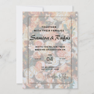 Invitation Fleur rose Dusty arrière - plan, élégant et romant