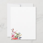 Invitation Fleur rose fête de l'Invitation de vie (Dos)