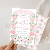 Invitation Fleur rose fleurs mignonette arc boho bébé douche