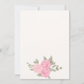 Invitation Fleur rose florale anniversaire (Dos)